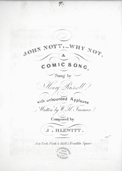 John Nott, Why Not. A Comic Song