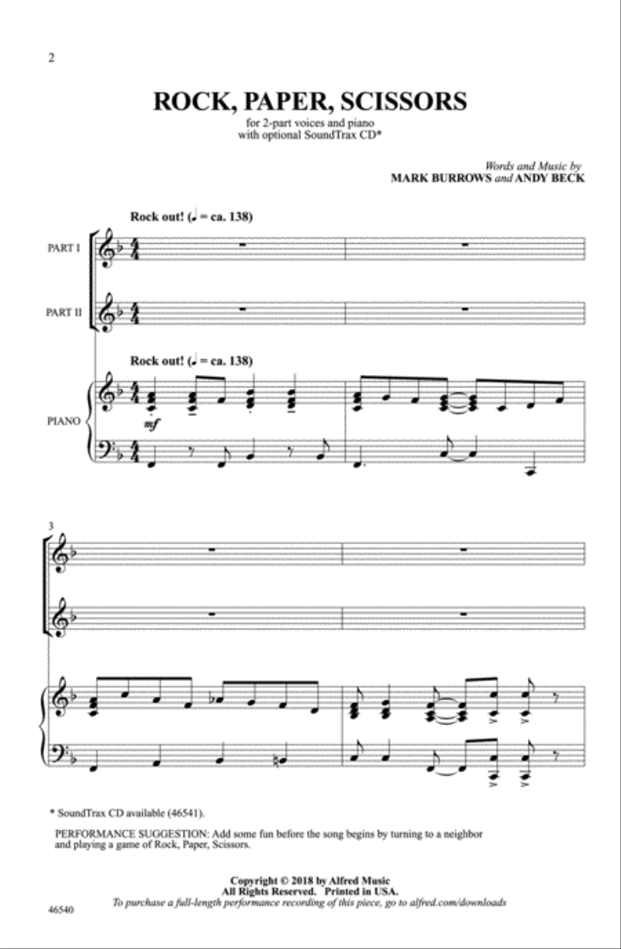 Rock, Paper, Scissors Rock, Paper, Scissors Choir scores gallery preview page 1