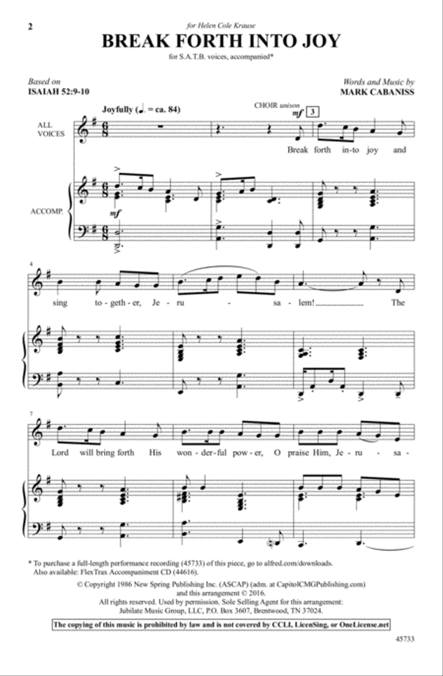 Break Forth into Joy Break Forth into Joy 4-Part scores gallery preview page 2