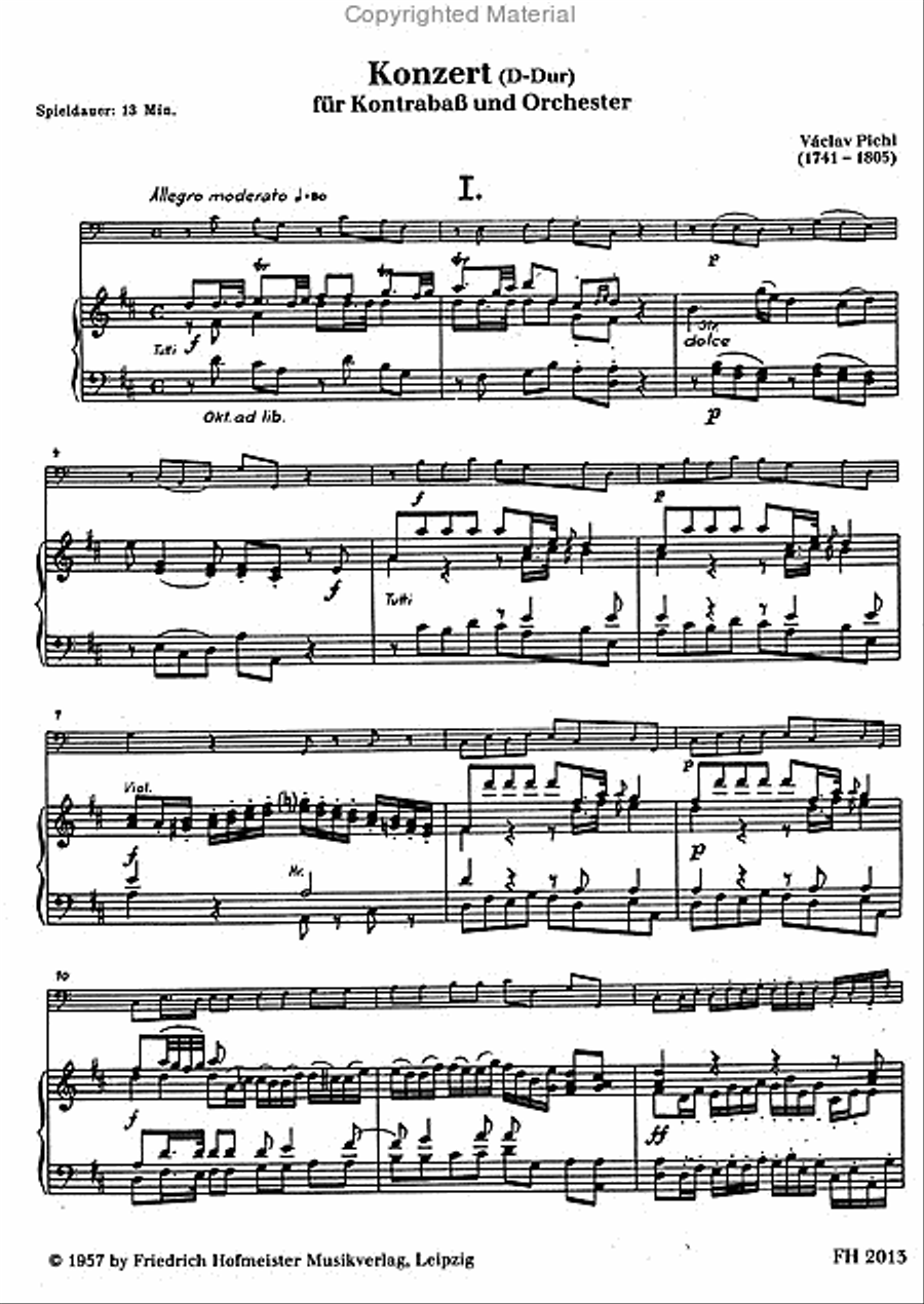 Konzert D-Dur für Kontrabass und Orchester / KlA Orchestra scores gallery preview page 2