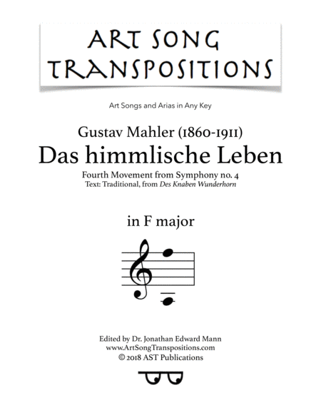 MAHLER: Das himmlische Leben (transposed to F major)
