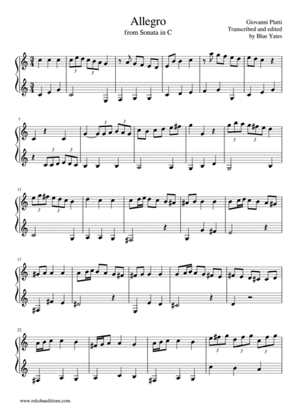 Allegro from Sonata in C (Giovanni Platti)