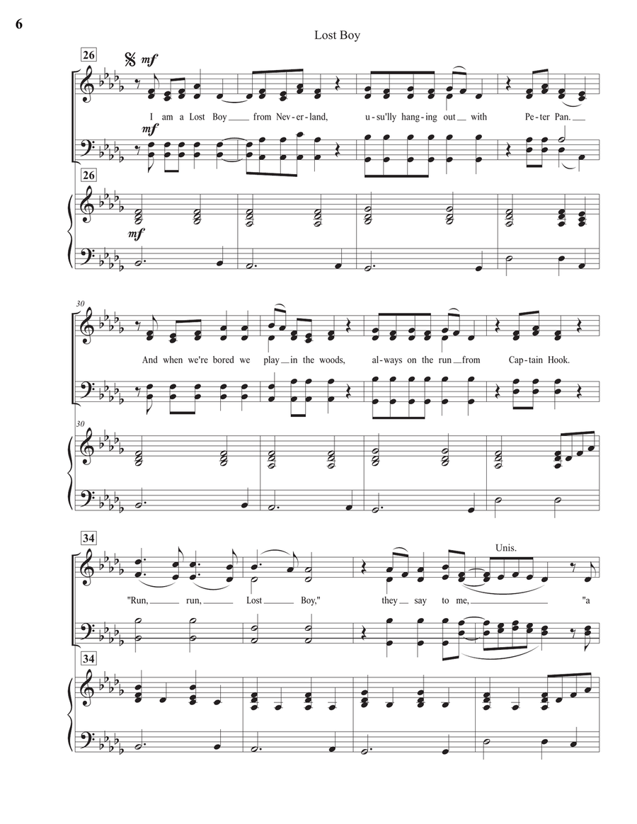 Lost Boy 4-Part scores gallery preview page 6