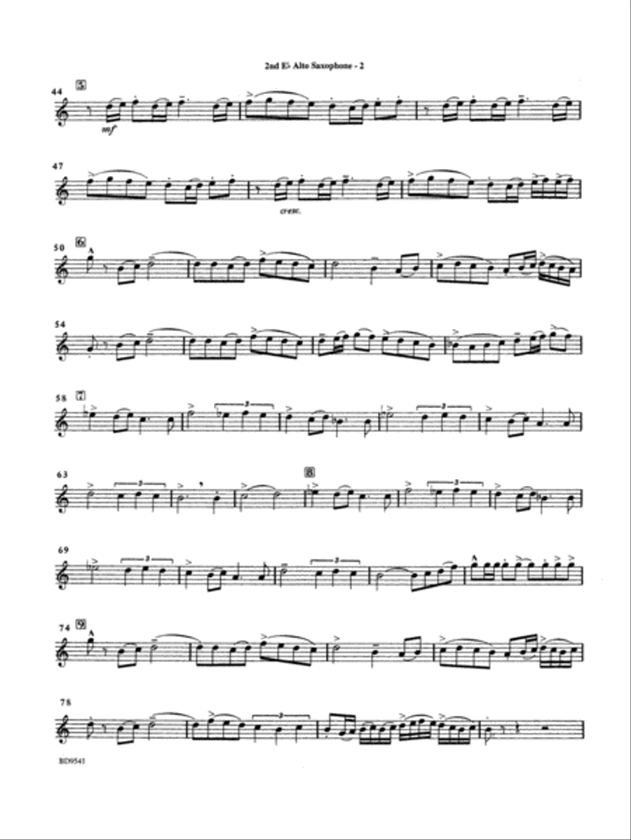 Alvamar Overture: 2nd E-flat Alto Saxophone Concert Band scores gallery preview page 2