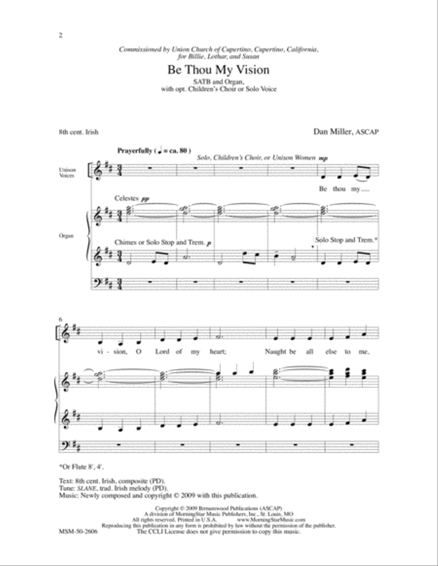 Be Thou My Vision 4-Part scores gallery preview page 2