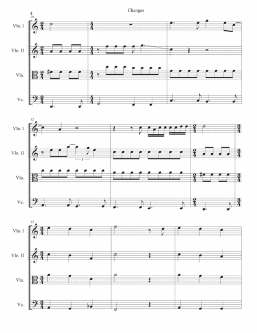 Changes String Quartet scores gallery preview page 4