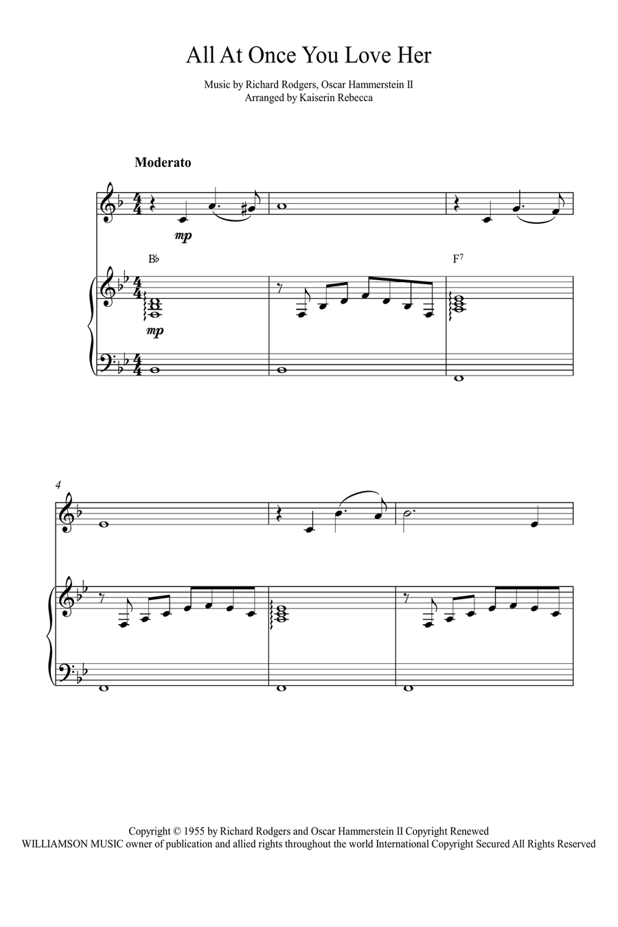 All At Once You Love Her All At Once You Love Her Horn scores gallery preview page 1