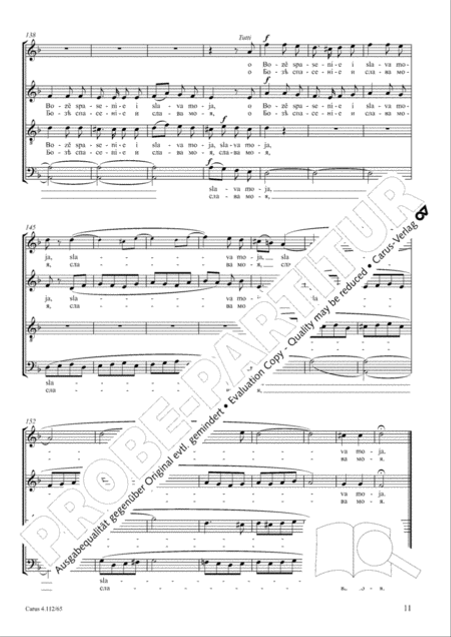 Hearken, O God, unto my voice (Uslysy, Boze, hlas moj) 4-Part scores gallery preview page 12