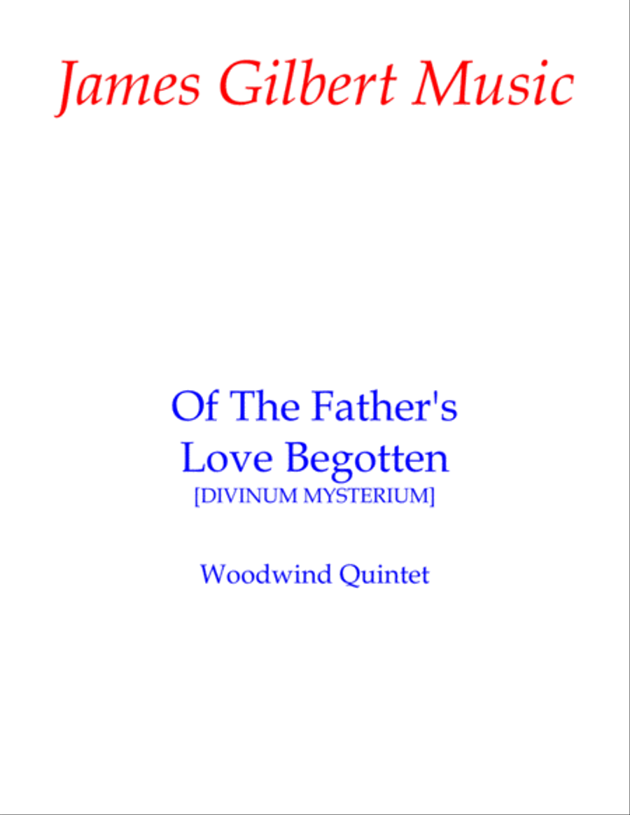 Of The Father's Love Begotten Woodwind Quintet scores gallery preview page 1