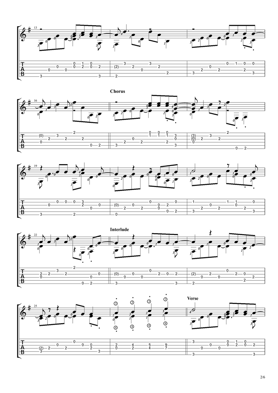 Wonderful Tonight Acoustic Guitar scores gallery preview page 2