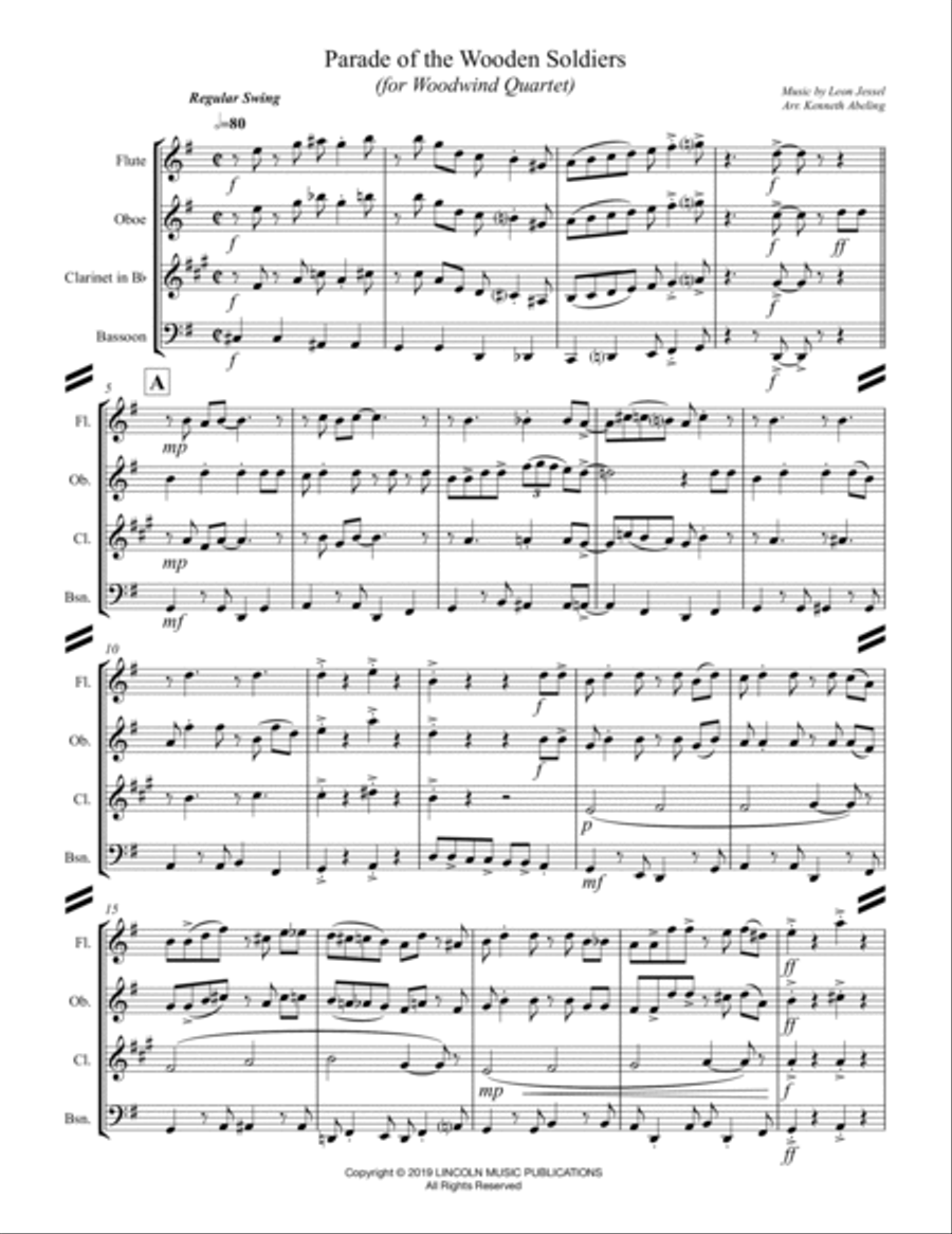 Parade of the Wooden Soldiers (for Woodwind Quartet) Woodwind Quartet scores gallery preview page 2