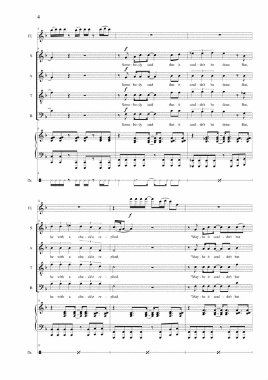 It Couldn't Be Done 4-Part scores gallery preview page 4