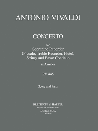 Book cover for Concerto in A minor RV 445