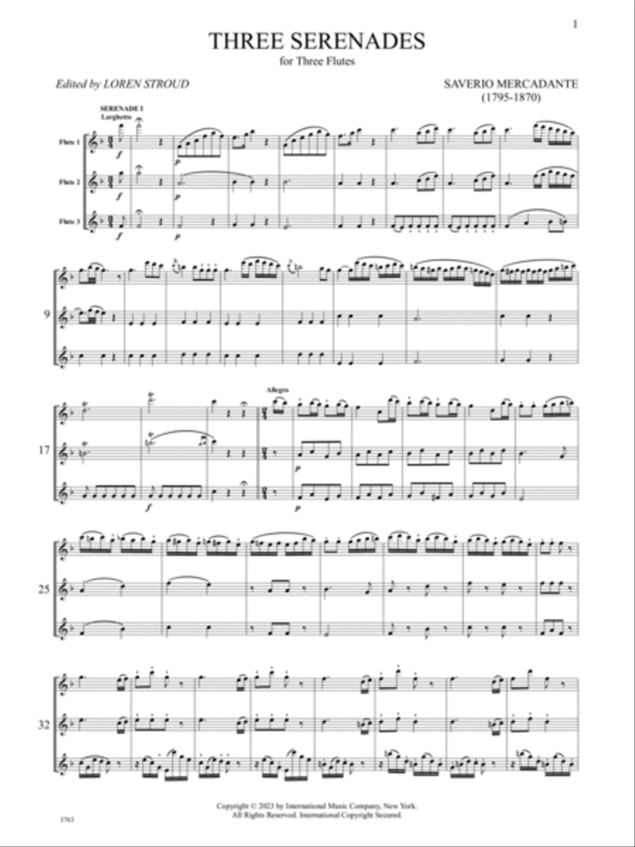 Three Serenades Flute Trio scores gallery preview page 2
