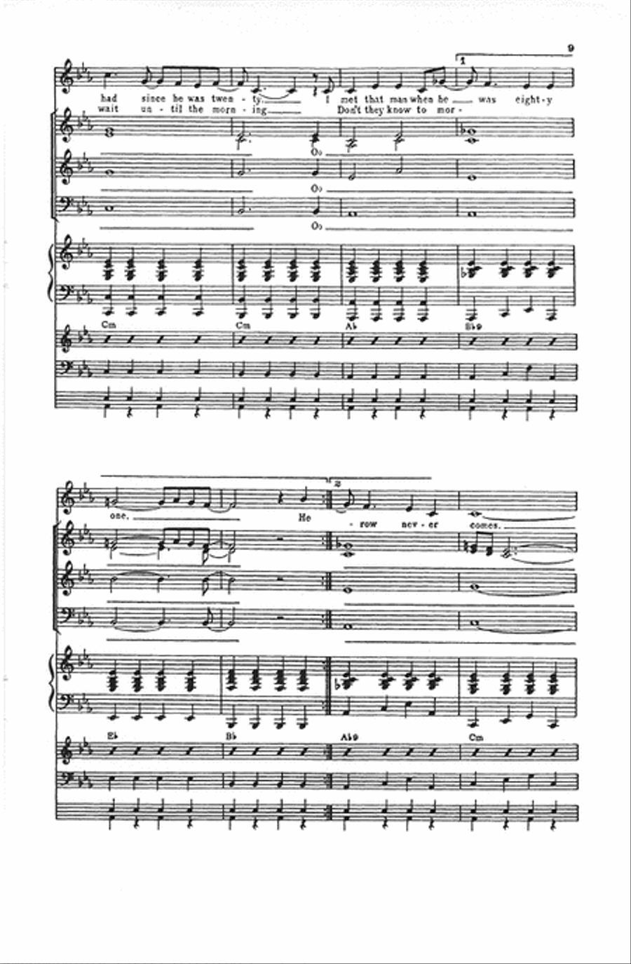 New World in the Morning (Vocal Score) Divisi scores gallery preview page 8
