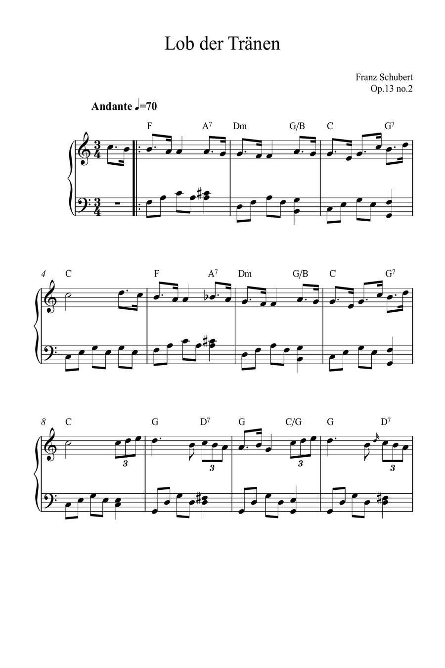 Lob der Tränen (Op.13 no.2) Piano Method scores gallery preview page 1