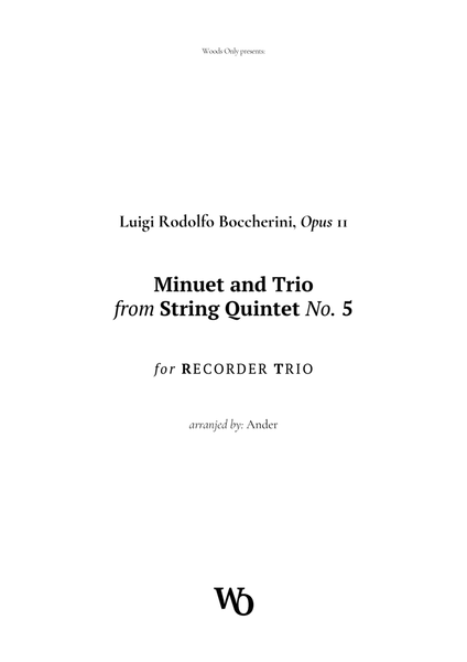 Minuet by Boccherini for Recorder Trio image number null