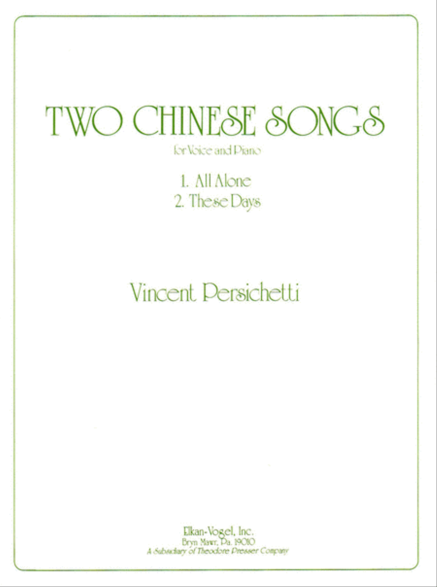 Two Chinese Songs Two Chinese Songs Chamber Music scores gallery preview page 1