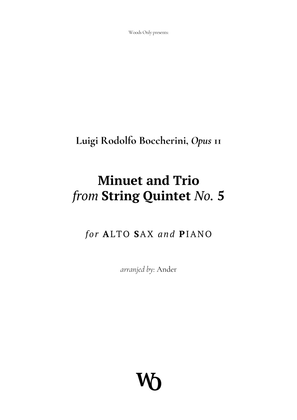 Book cover for Minuet by Boccherini for Alto Sax