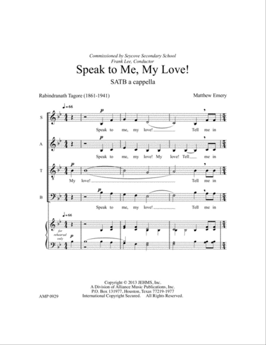 Speak to Me, My Love! Speak to Me, My Love! 4-Part scores gallery preview page 2