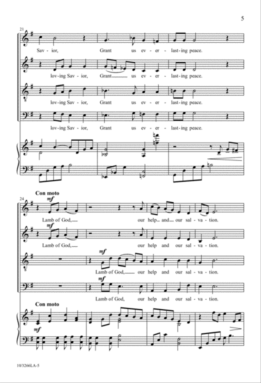 Prayer for Peace 4-Part scores gallery preview page 5
