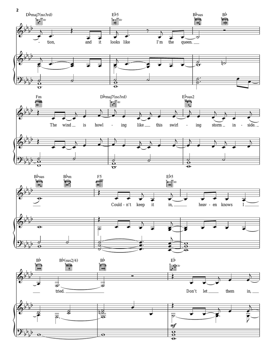 Let It Go (from Frozen) Guitar scores gallery preview page 2