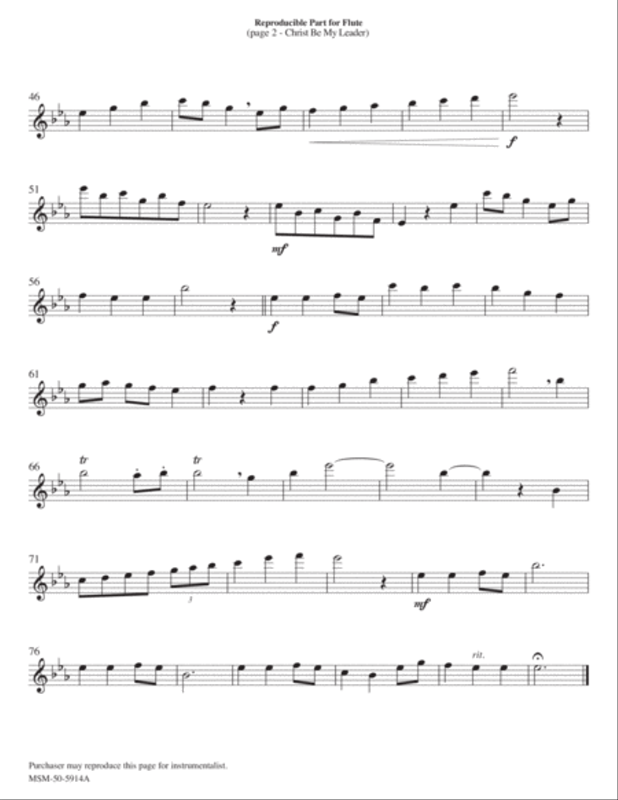 Christ, Be My Leader (Downloadable Flute Part) Choir scores gallery preview page 2