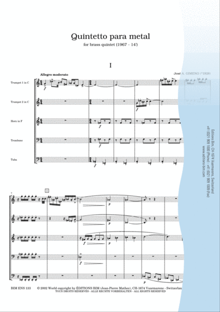 Quinteto para metal Brass Quintet scores gallery preview page 2