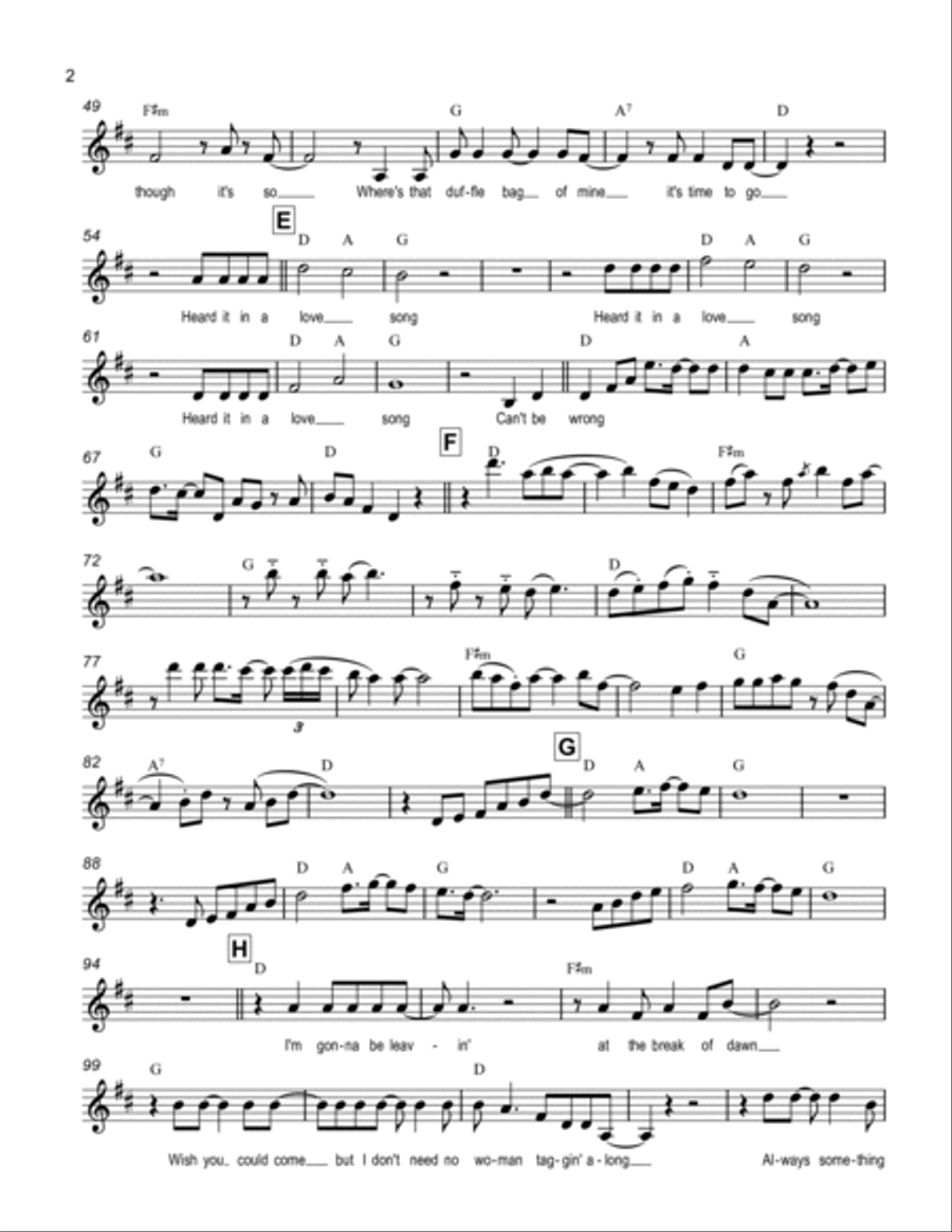 Heard it in A Love Song Heard it in A Love Song Flute Solo scores gallery preview page 2