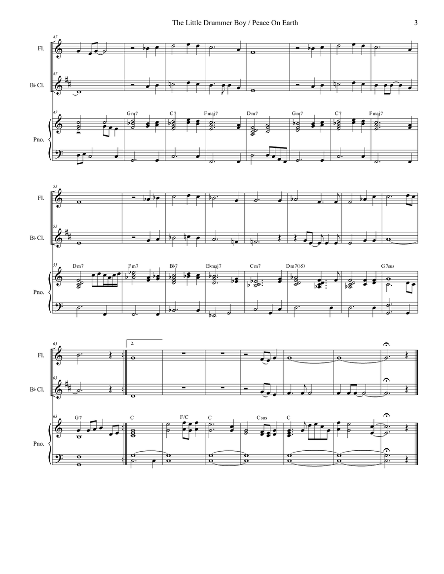 Peace On Earth Woodwind Duet scores gallery preview page 3