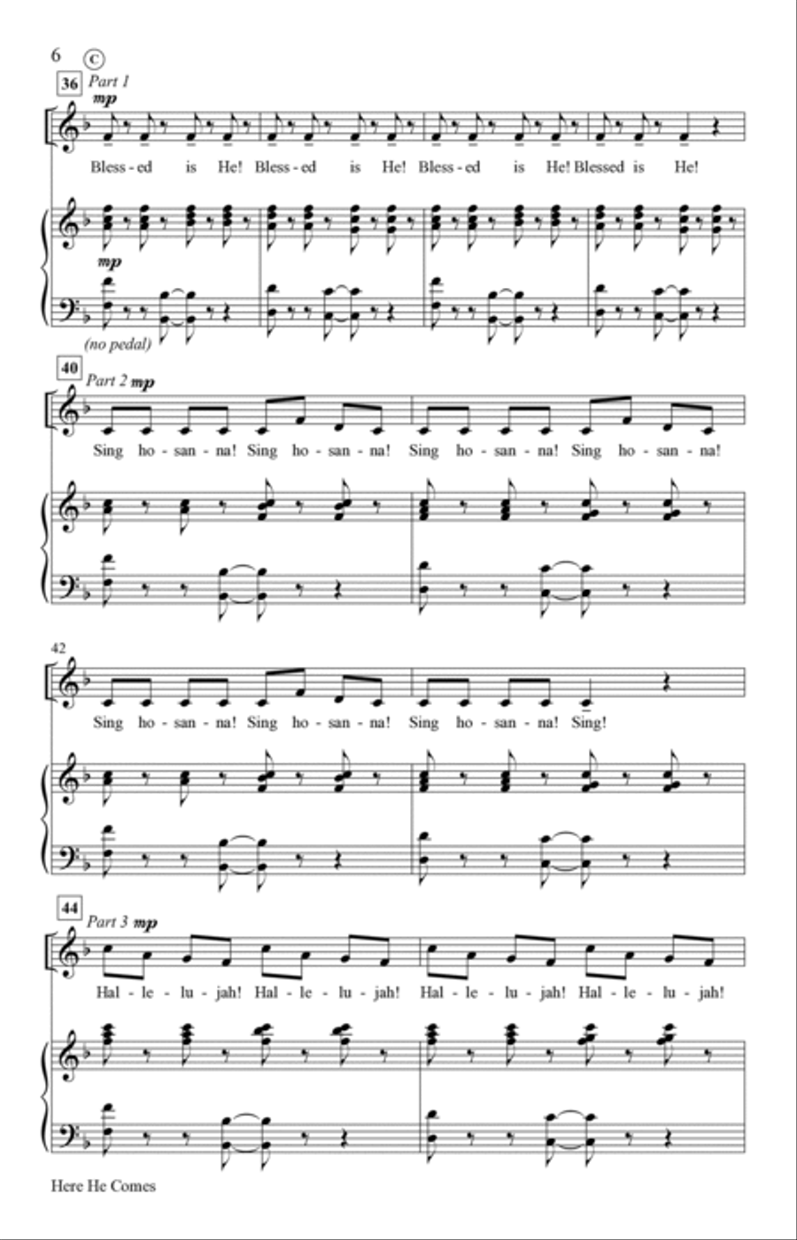 Here He Comes 3-Part scores gallery preview page 5
