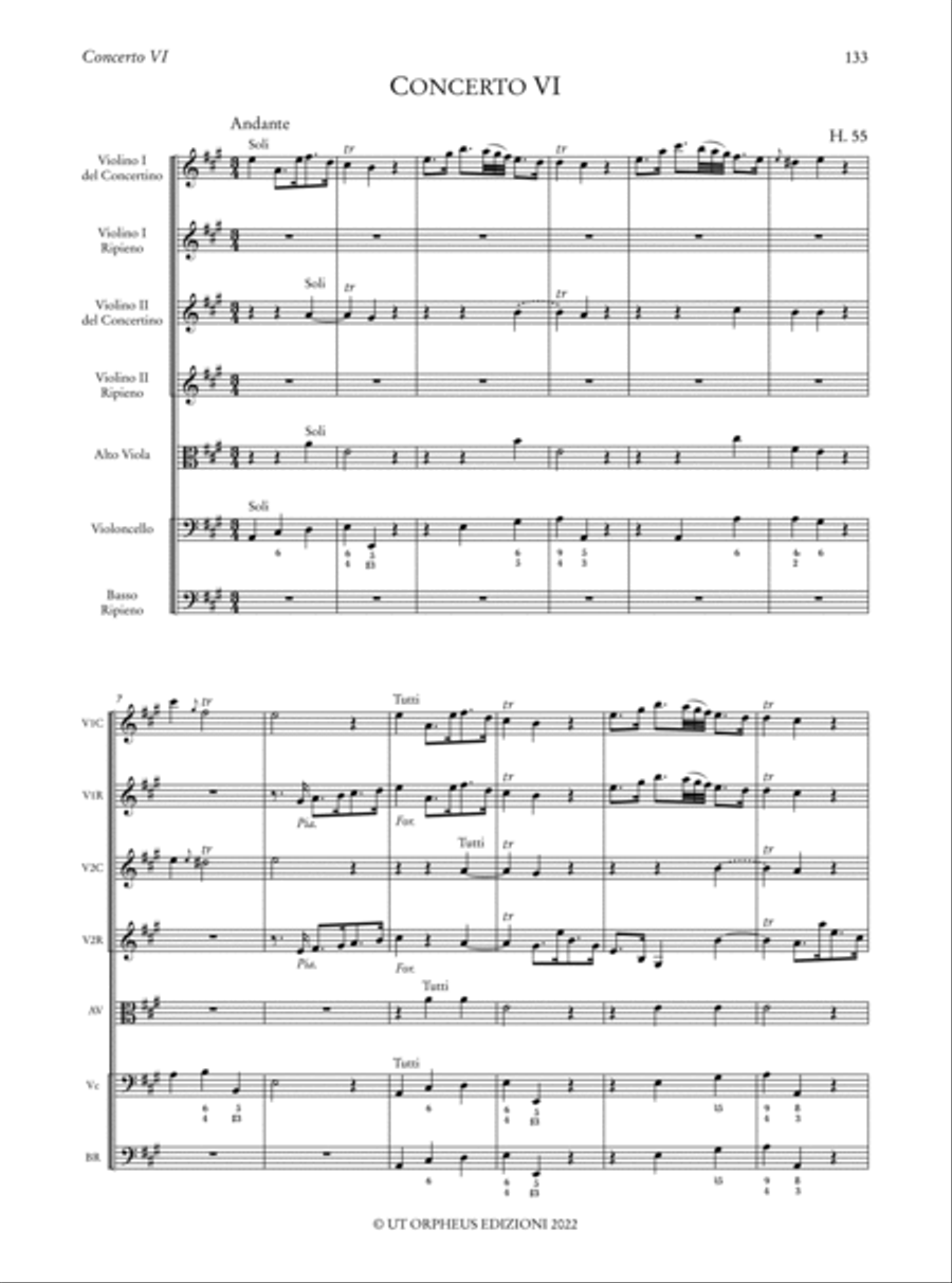 6 Concertos Op. 2 (1732; Revised, 1751) (H. 50-55). Critical Edition Orchestra scores gallery preview page 7