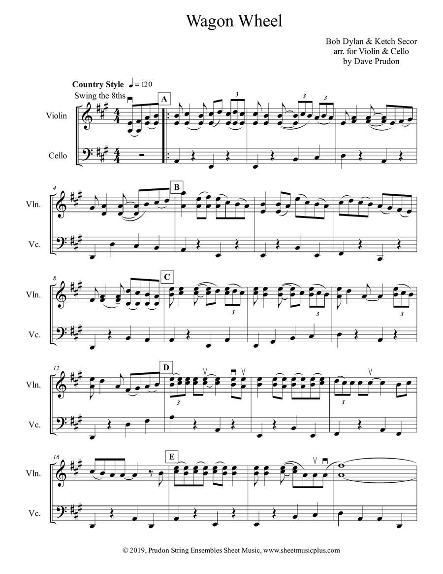Wagon Wheel String Duet scores gallery preview page 1