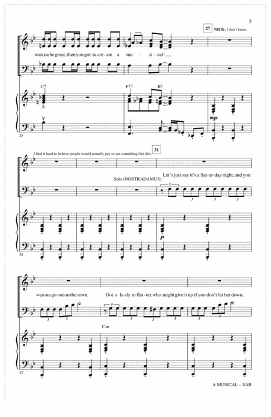 A Musical (from Something Rotten) 3-Part scores gallery preview page 4
