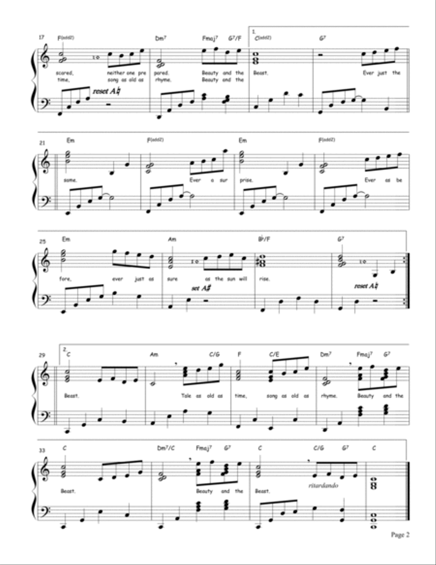 Beauty And The Beast Harp scores gallery preview page 2
