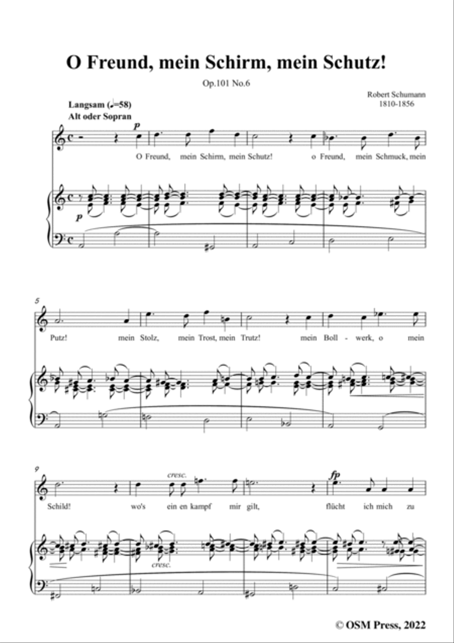 Schumann-O Freund,mein Schirm,mein Schutz!Op.101 No.6,in a minor Voice scores gallery preview page 3