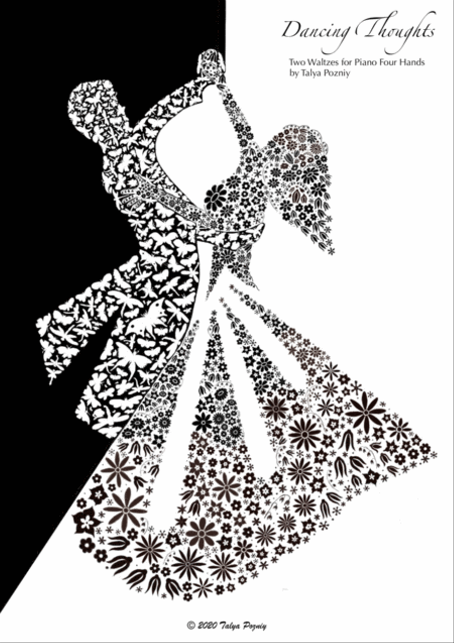Dancing Thoughts. Two Waltzes for Piano Four Hands by Talya Pozniy 1 Piano, 4-Hands scores gallery preview page 1