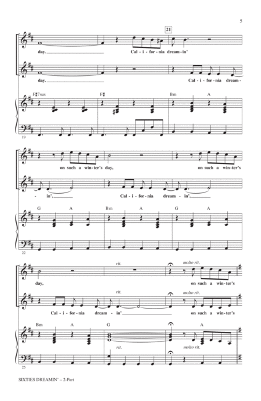 Sixties Dreamin' (A Tribute to The Mamas And The Papas) 2-Part scores gallery preview page 3