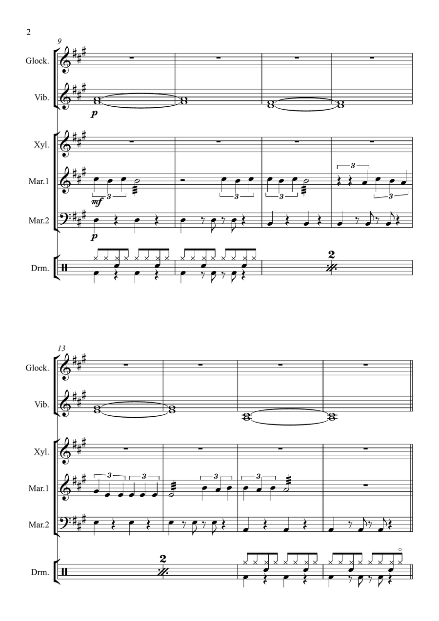 As It Was Percussion Ensemble scores gallery preview page 4