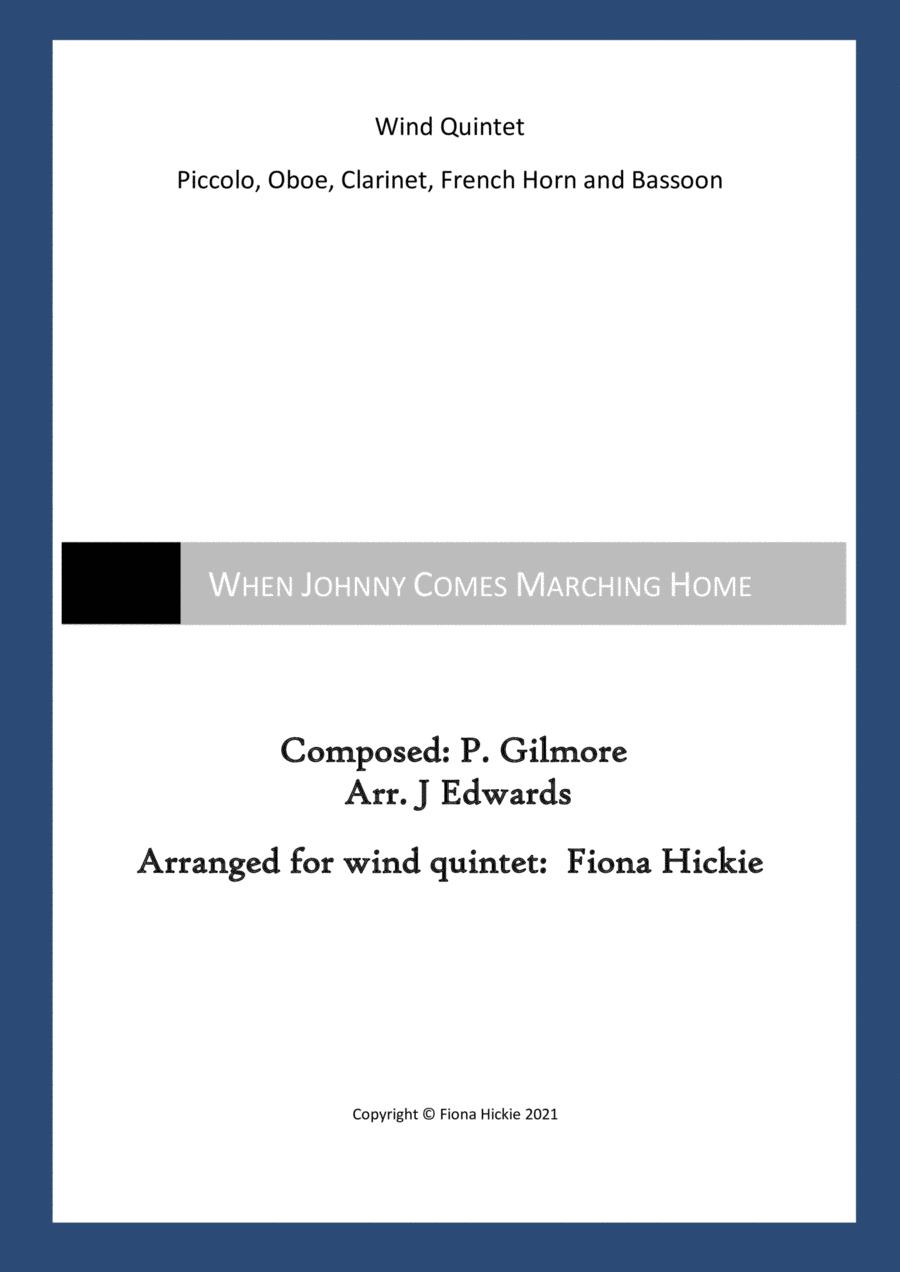 When Johnny Comes Marching Home: Wind Quintet Woodwind Quintet scores gallery preview page 1