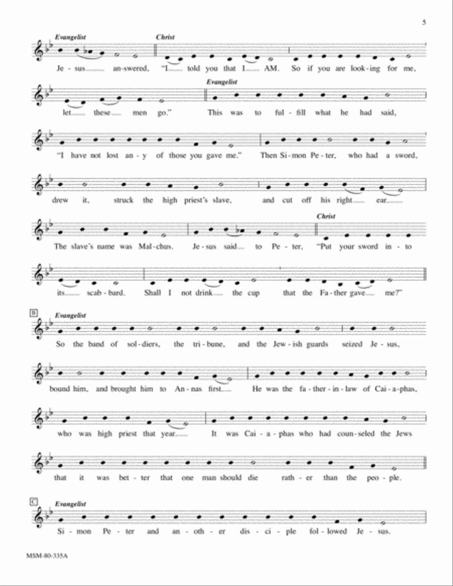The Passion of Our Lord Jesus Christ according to John Choir scores gallery preview page 5