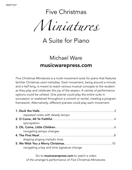 Five Christmas Miniatures (A Suite for Piano) image number null