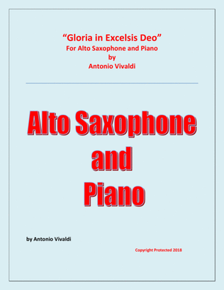 Book cover for Gloria In Excelsis Deo - Alto Sax and Piano - Advanced Intermediate