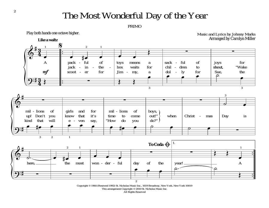 The Most Wonderful Day Of The Year Piano Duet scores gallery preview page 2