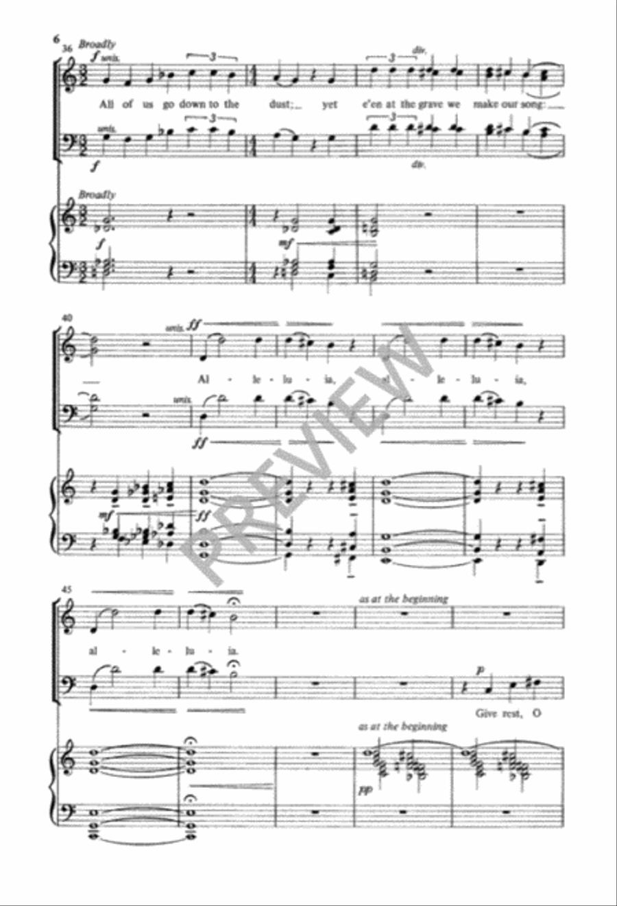 Give Rest, O Christ 4-Part scores gallery preview page 7