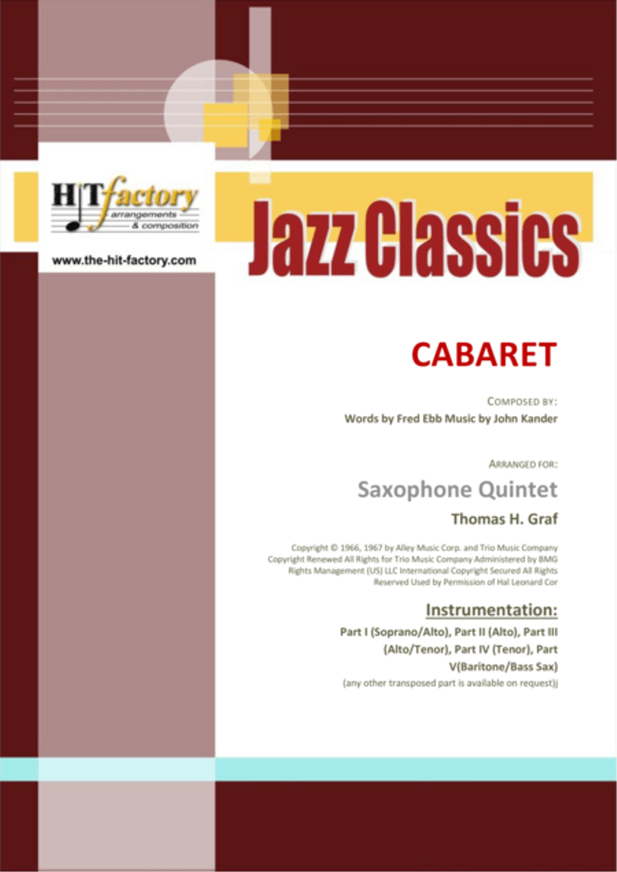 Cabaret Saxophone Quintet scores gallery preview page 1