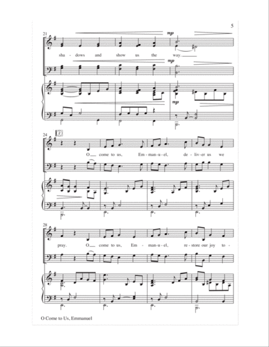 O Come to Us, Emmanuel O Come to Us, Emmanuel 4-Part scores gallery preview page 6