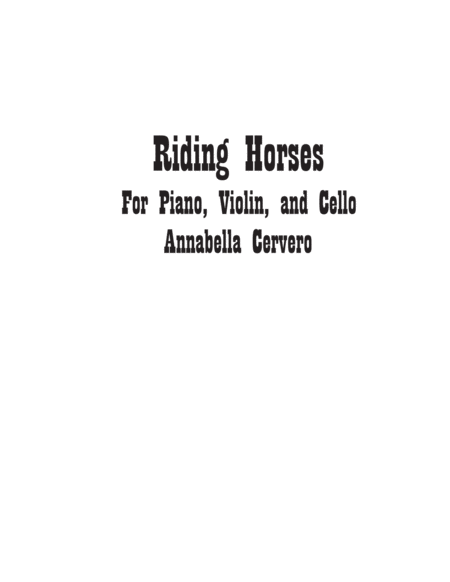 Riding Horses; for piano trio (violin, cello) image number null