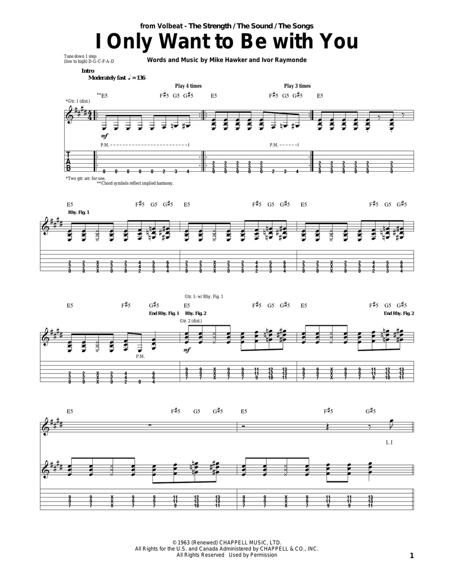 I Only Want To Be With You Acoustic Guitar scores gallery preview page 1