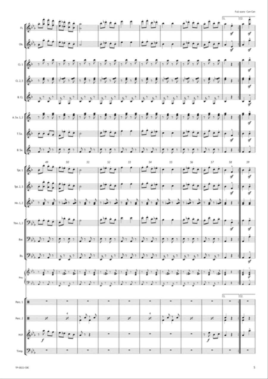 Can-Can (Orpheus in the Underworld) Concert Band scores gallery preview page 6
